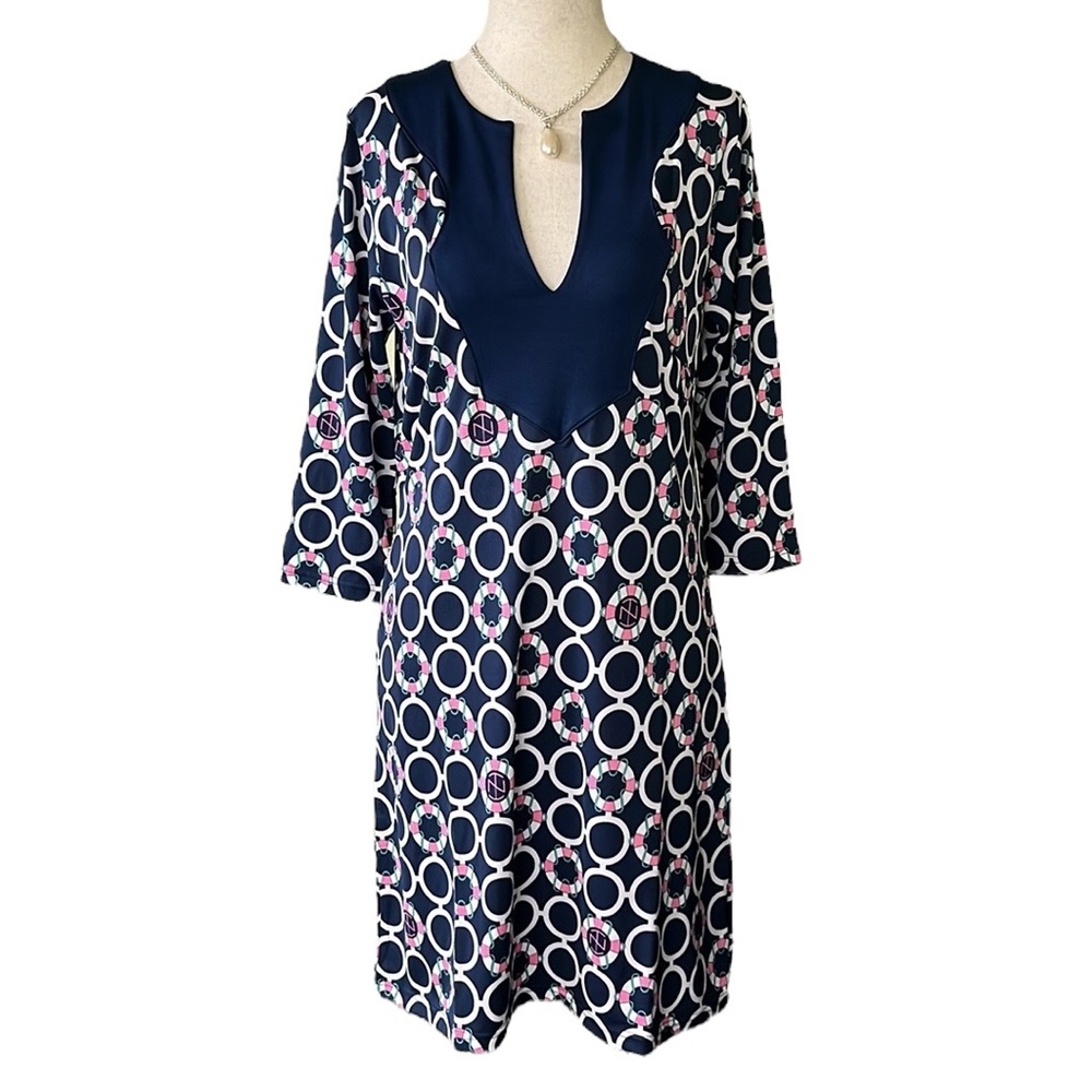 Tracy Negoshian Life Preserver Pattern Shift Dress